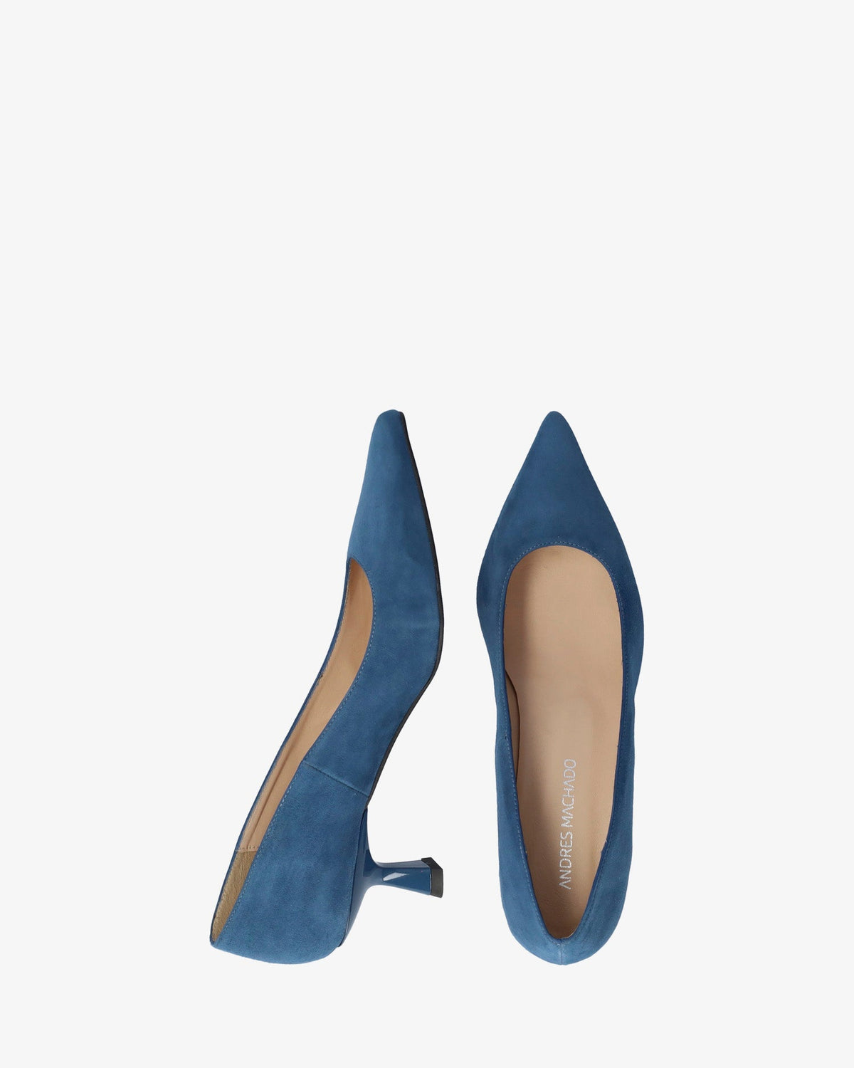Heeled shoes in blue suede