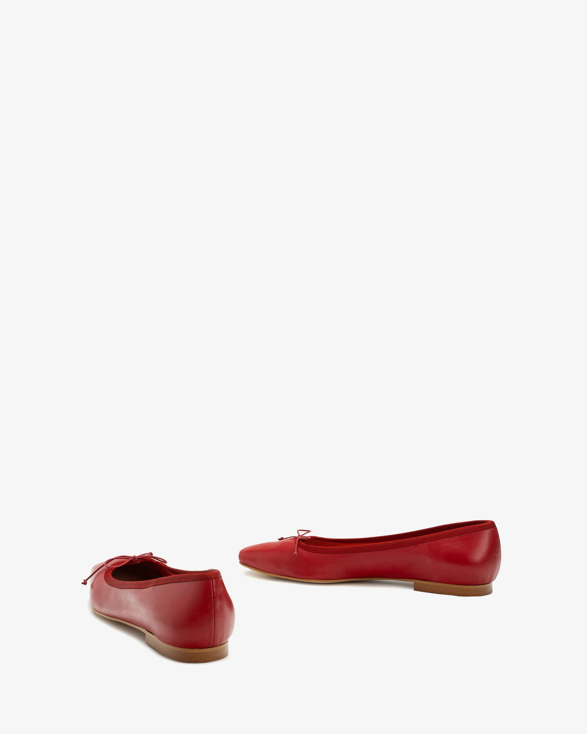 Red leather flat ballerina flat
