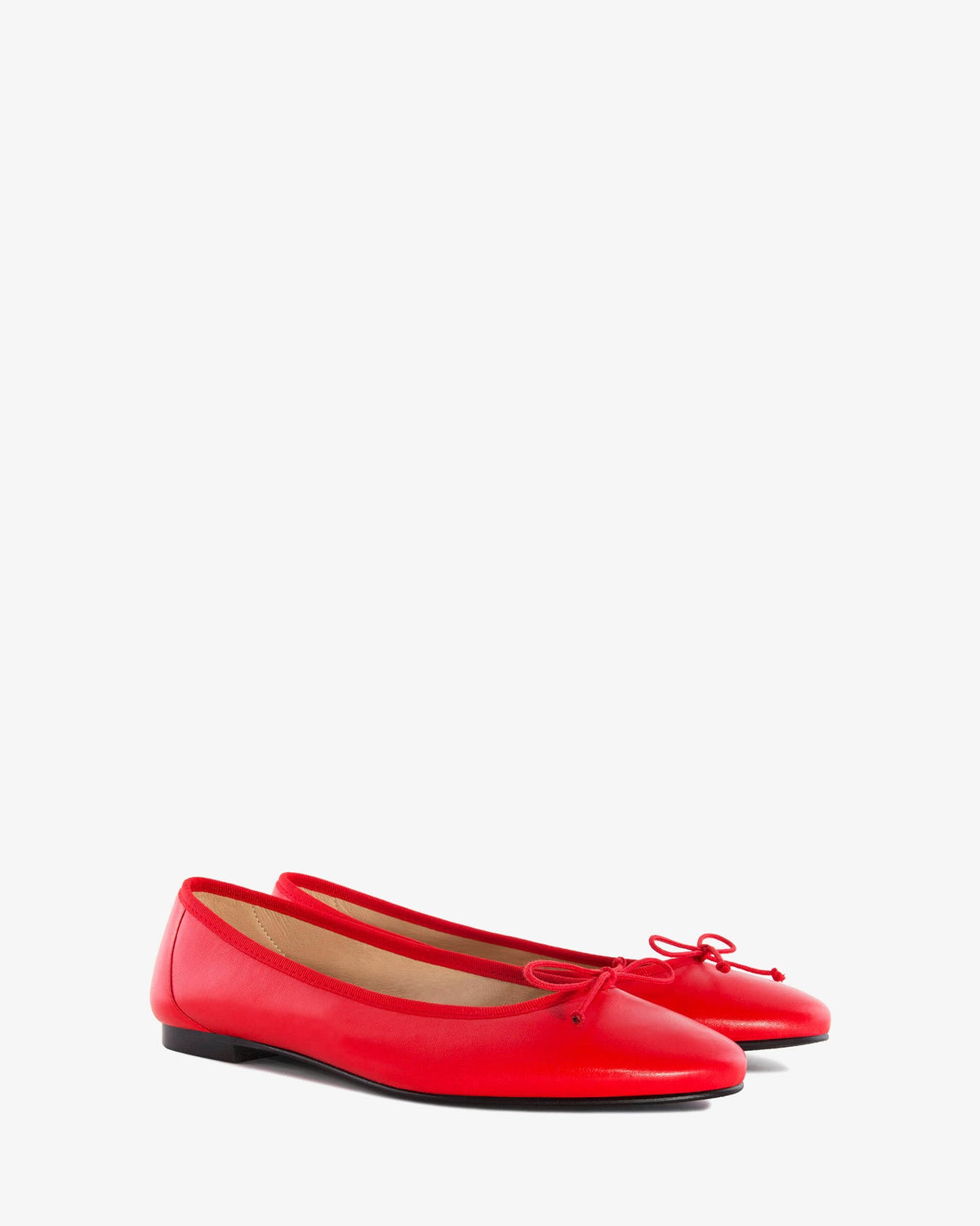 Ballet Flats in Red Leather
