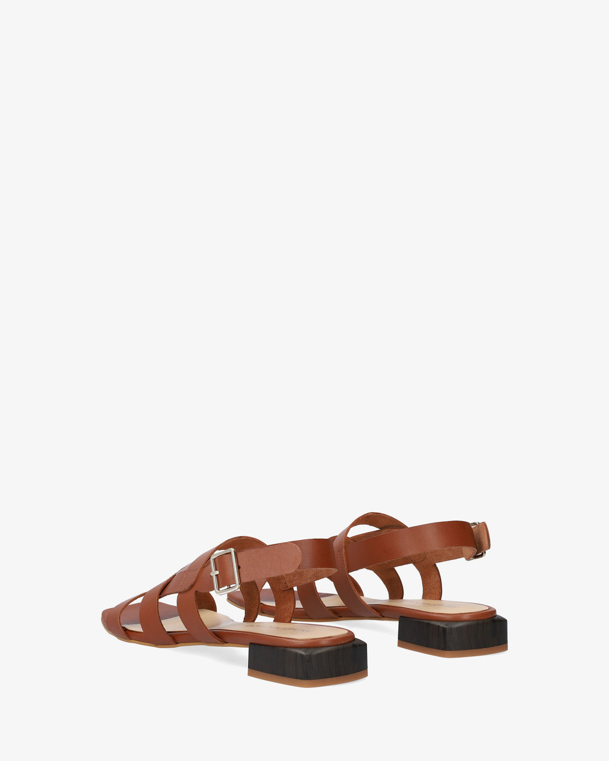 Flat sandals in Brown Leather