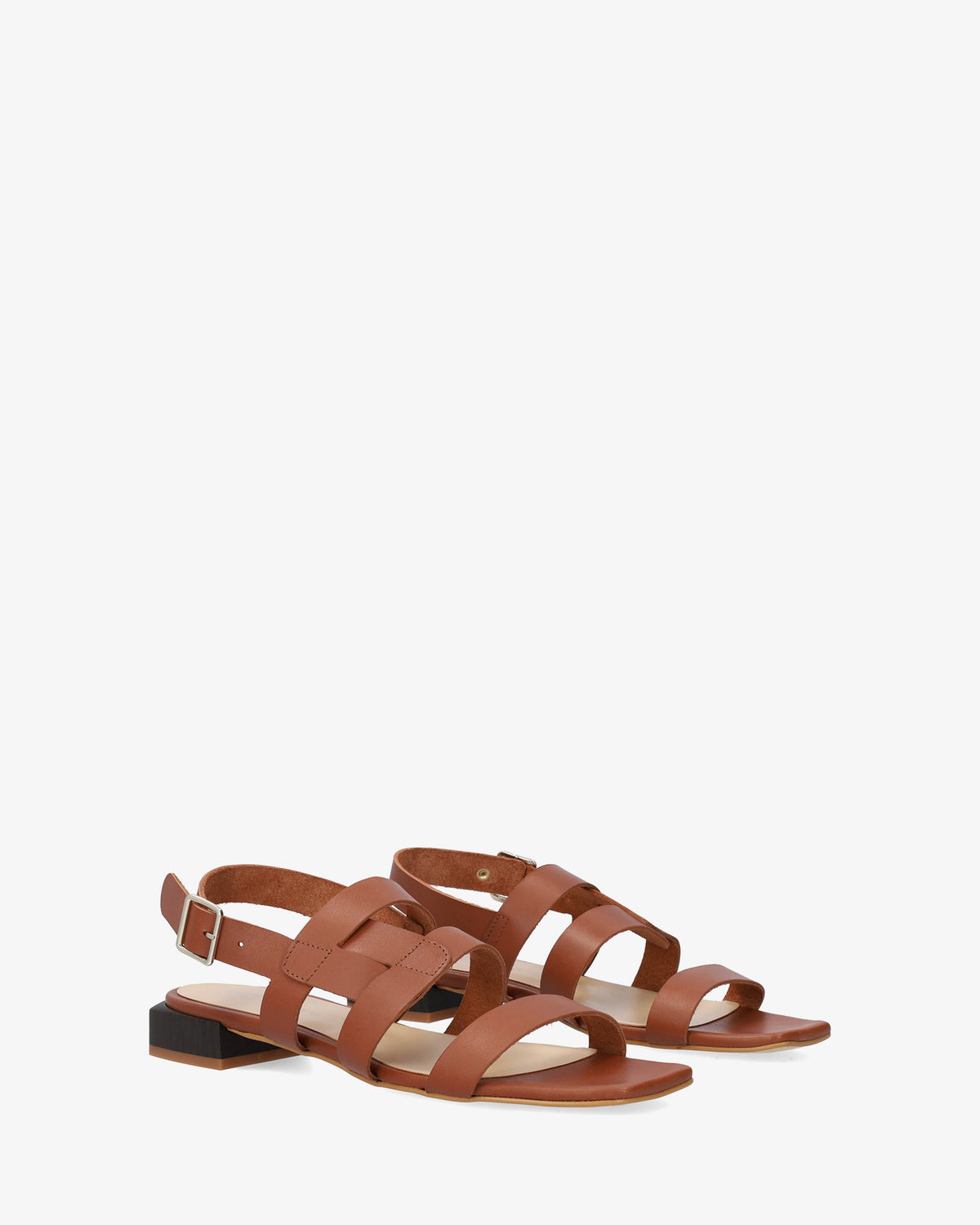 Flat sandals in Brown Leather