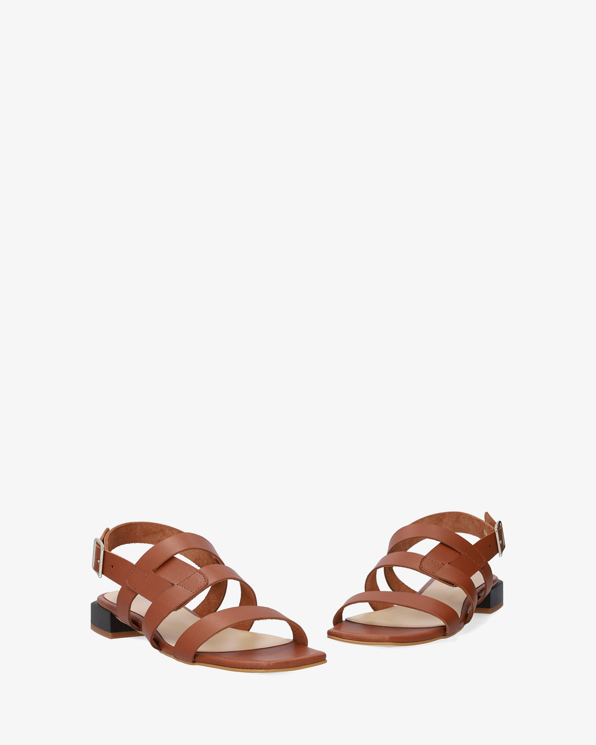 Flat sandals in Brown Leather