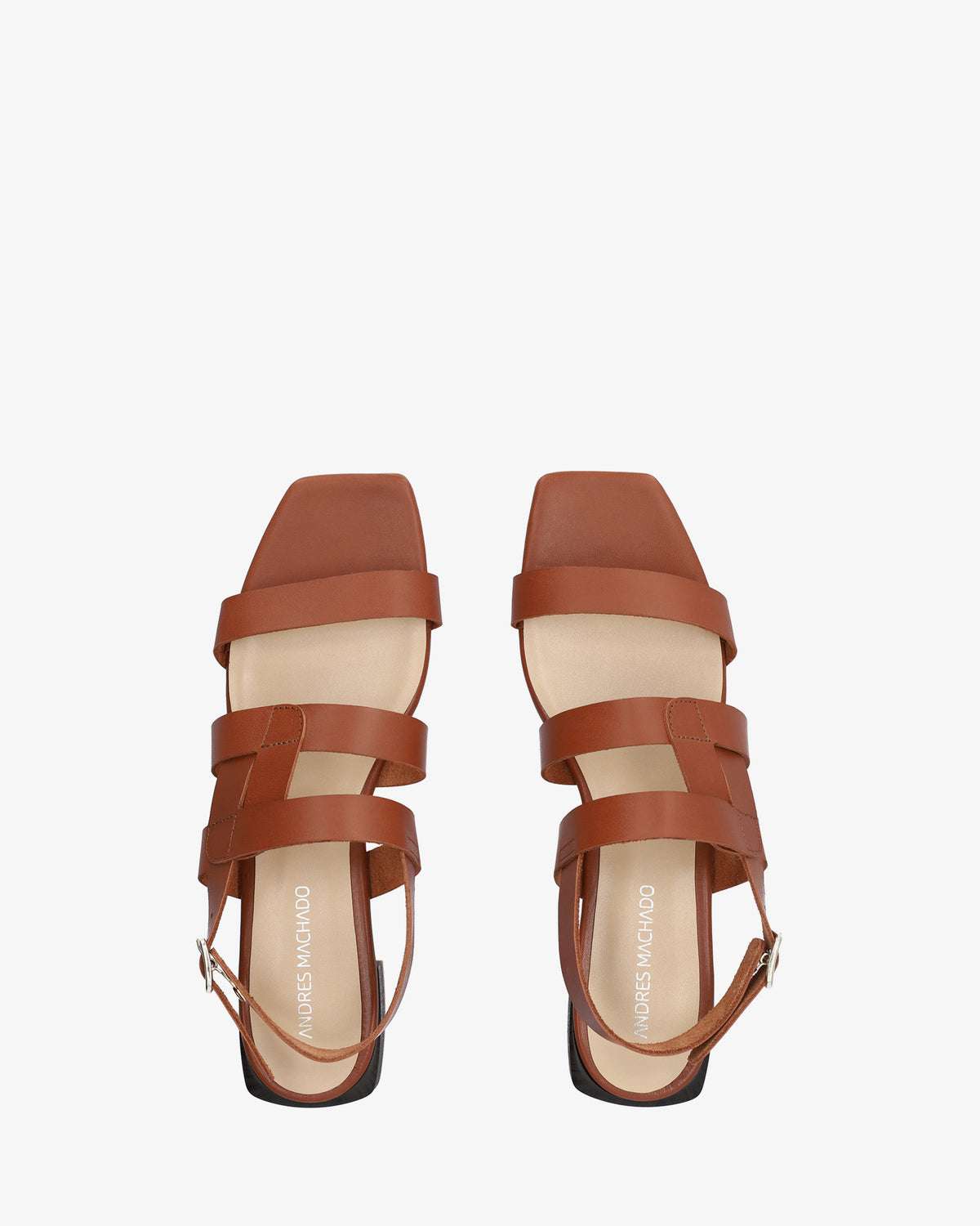 Flat sandals in Brown Leather