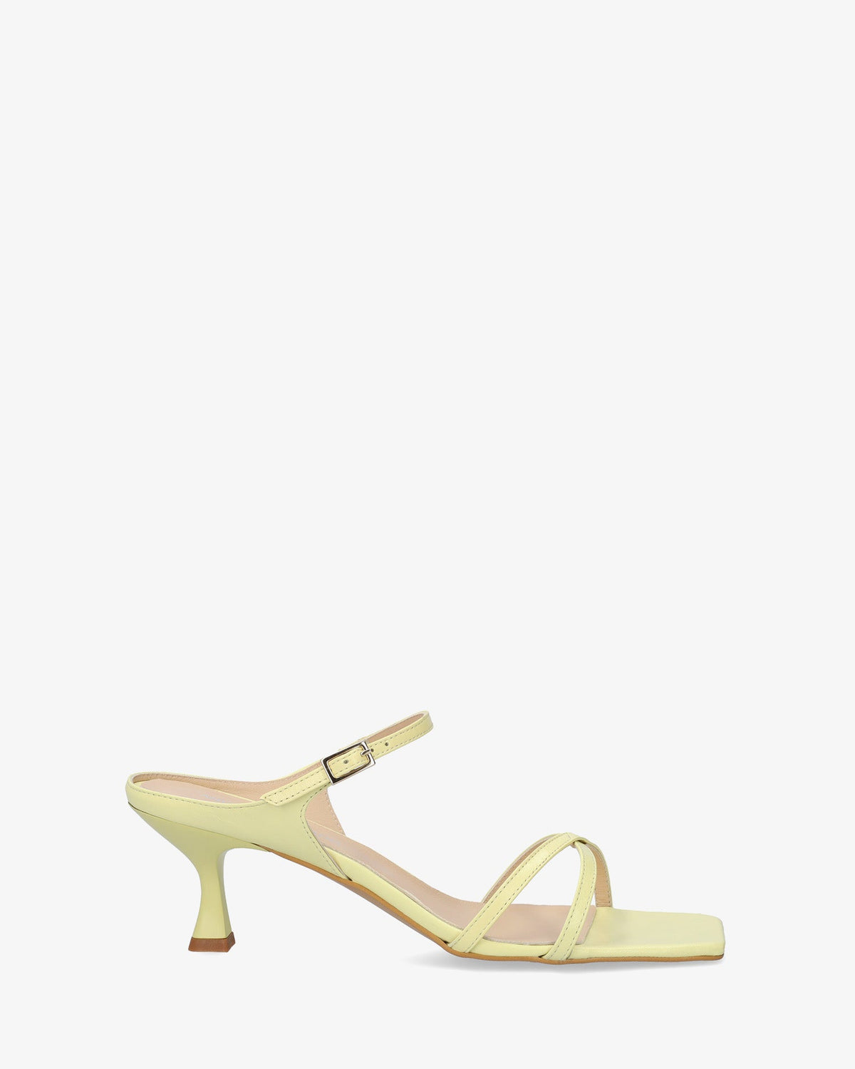 Yellow leather heeled sandal