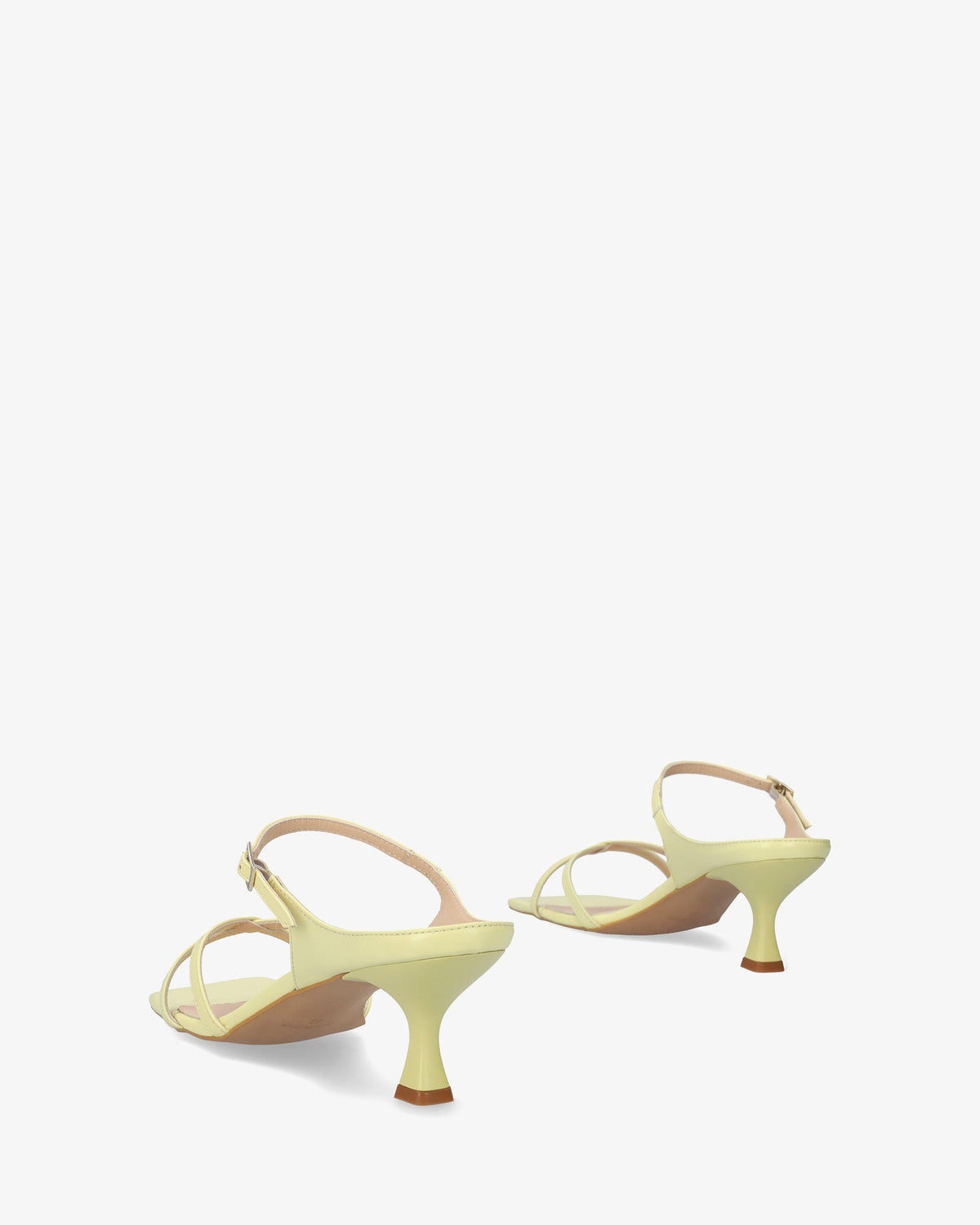 Yellow leather heeled sandal