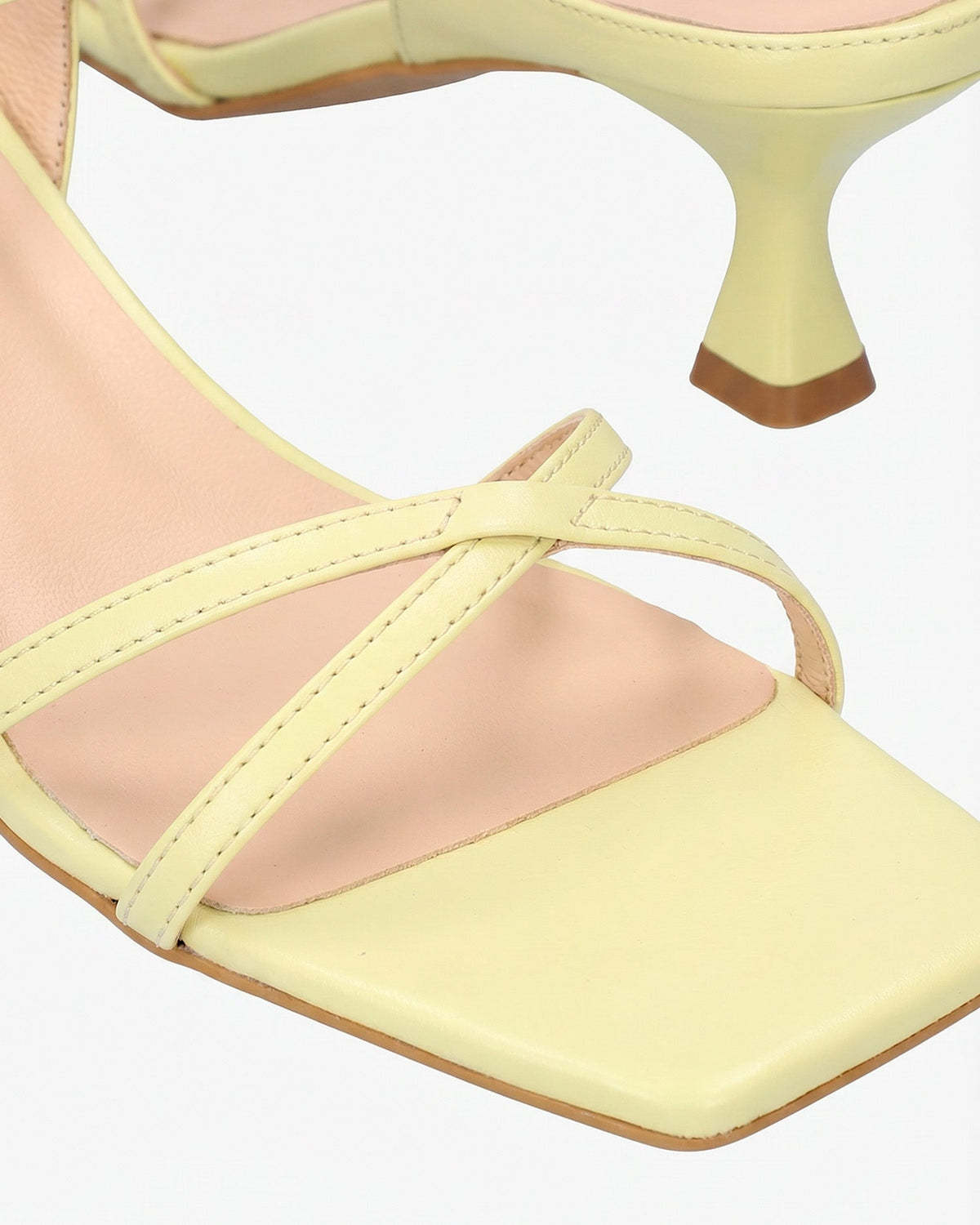 Yellow leather heeled sandal