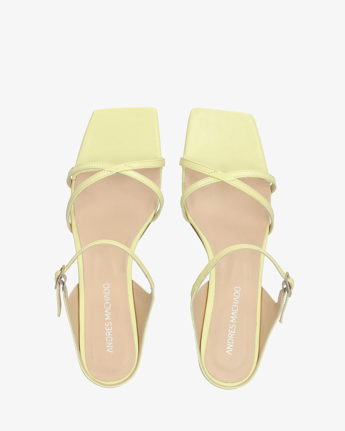 Yellow leather heeled sandal