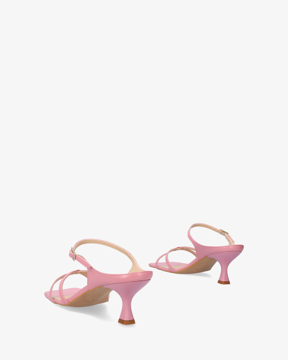 Pink leather heeled sandal