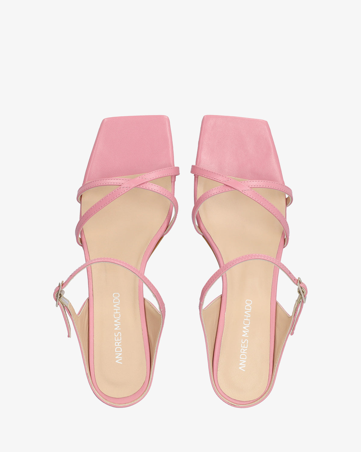Pink leather heeled sandal