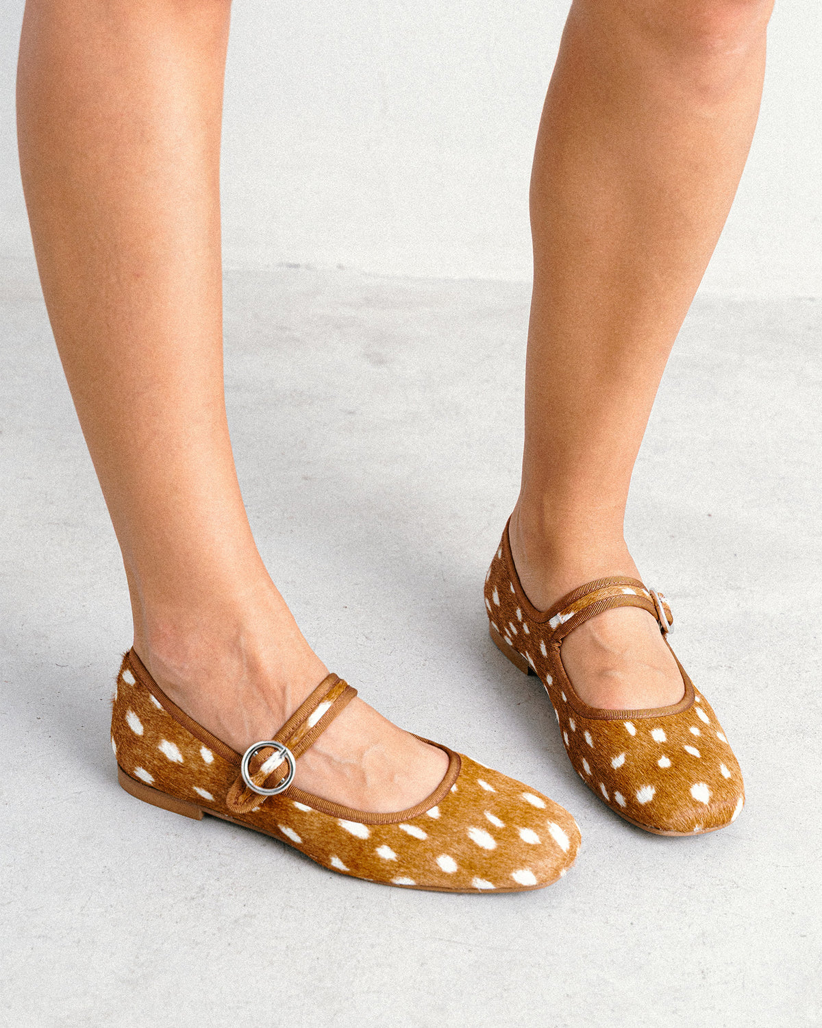 Bailarina plana en piel estampado bambi
