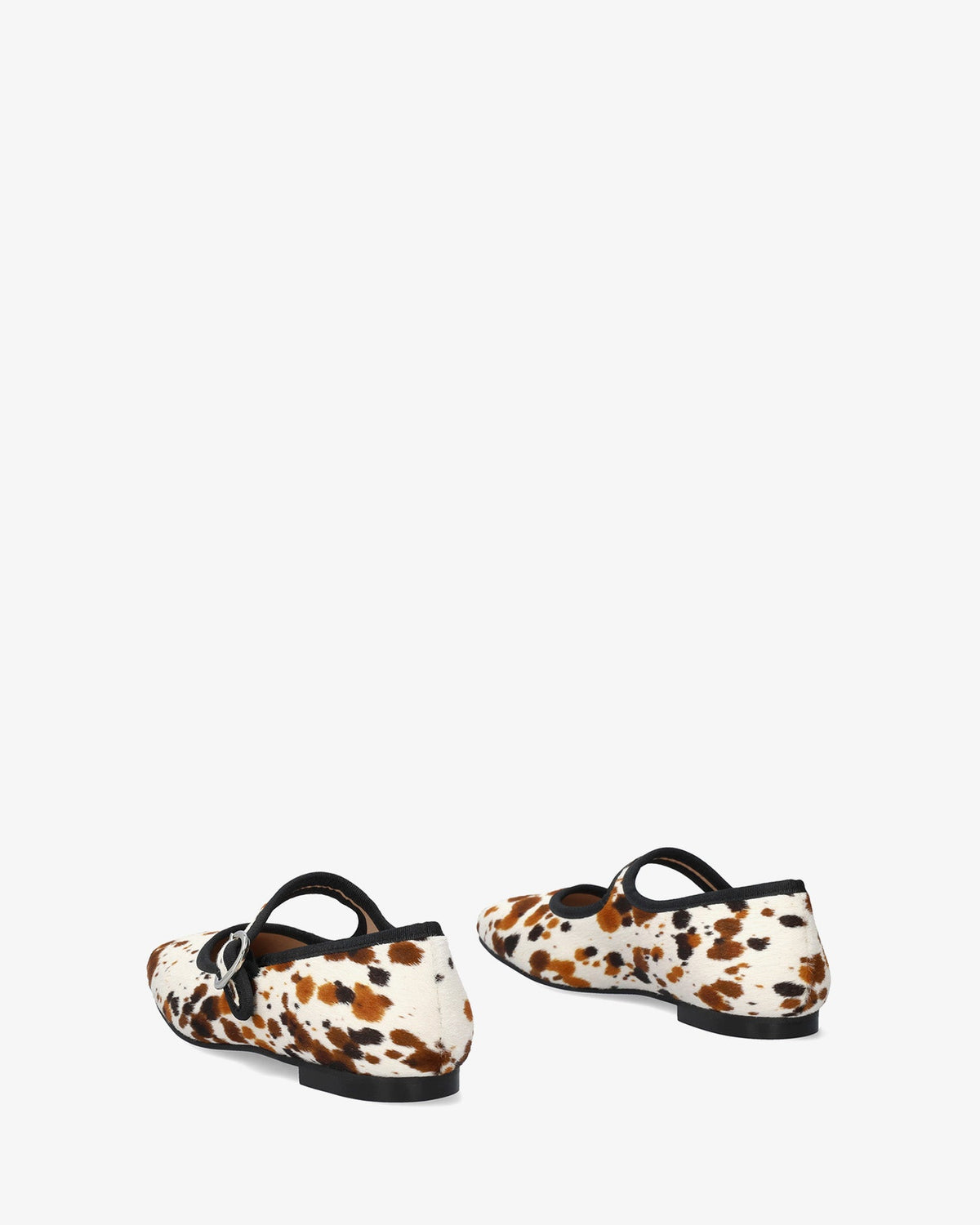 Bailarina plana en piel estampado cowhide