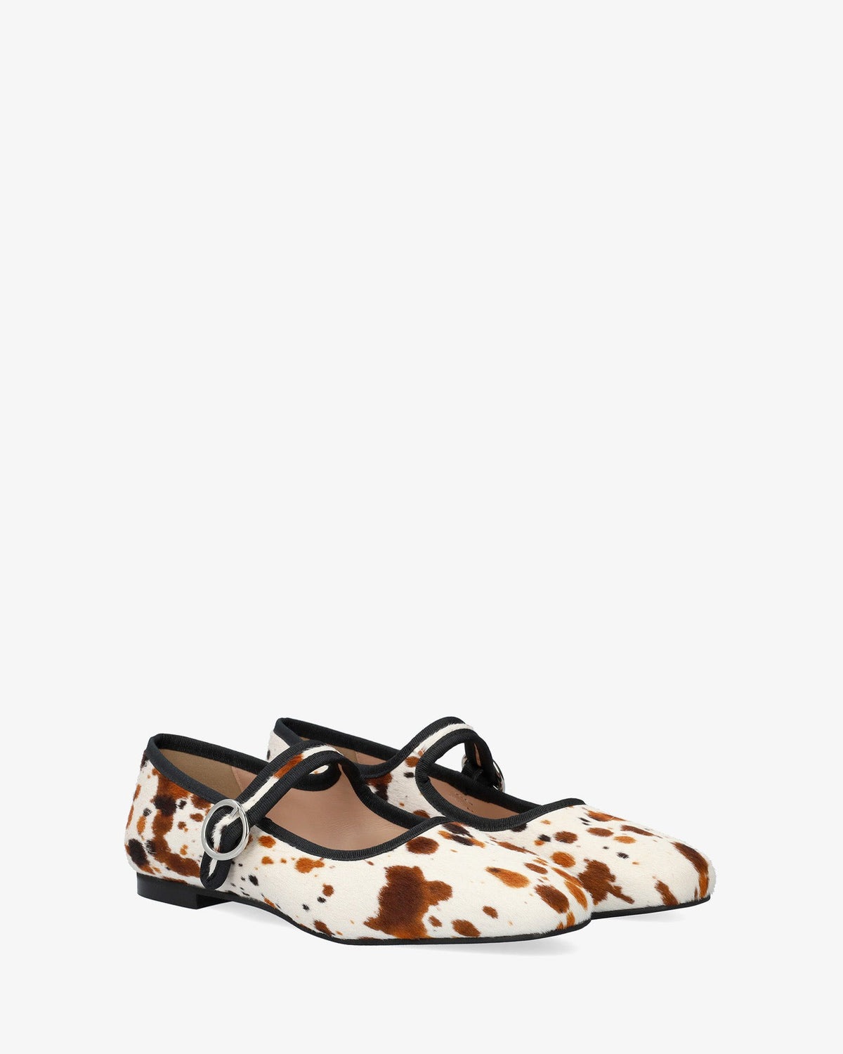 Bailarina plana en piel estampado cowhide