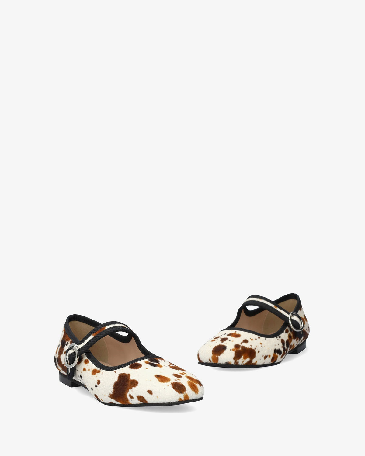 Bailarina plana en piel estampado cowhide