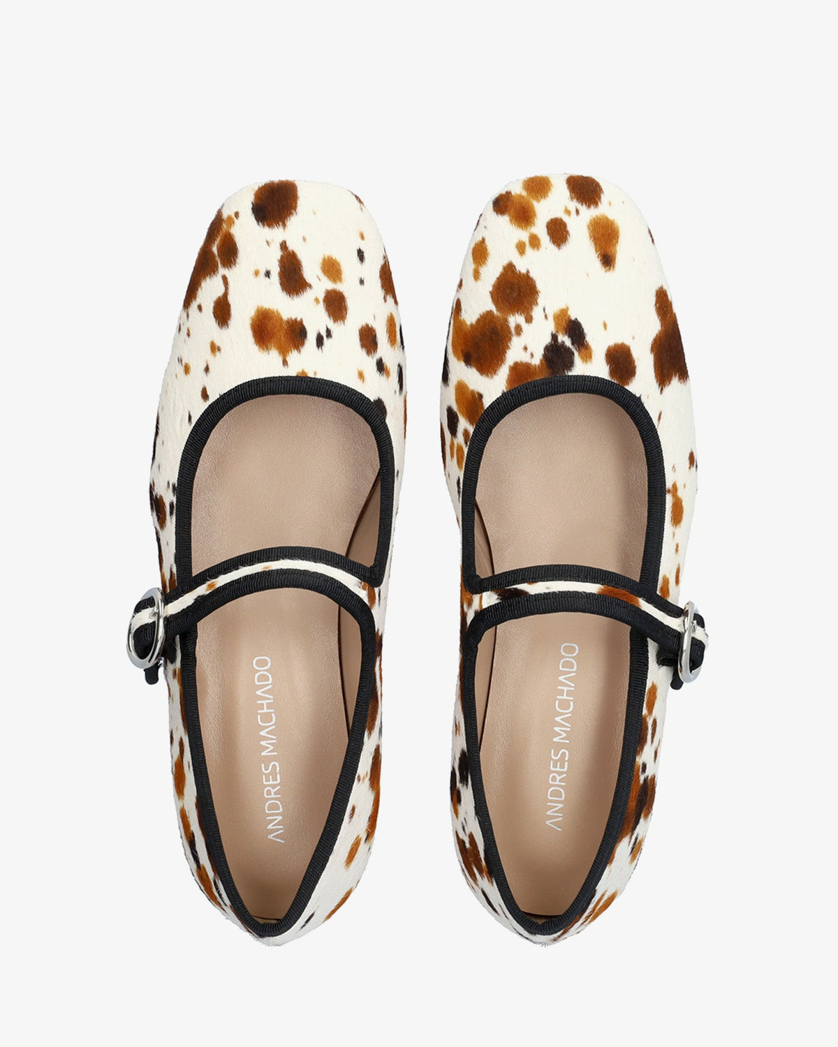 Bailarina plana en piel estampado cowhide