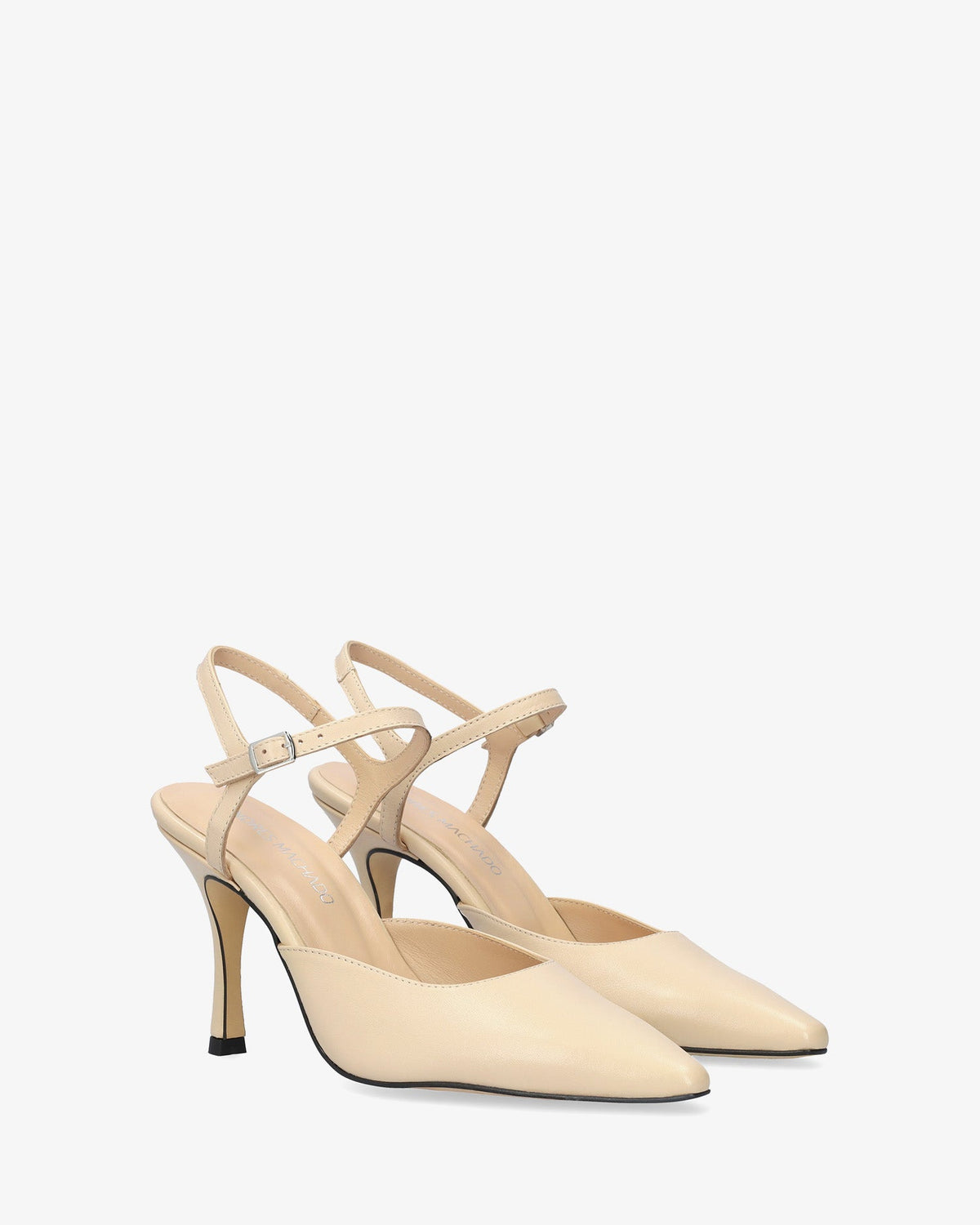 Ivory leather slingback pump