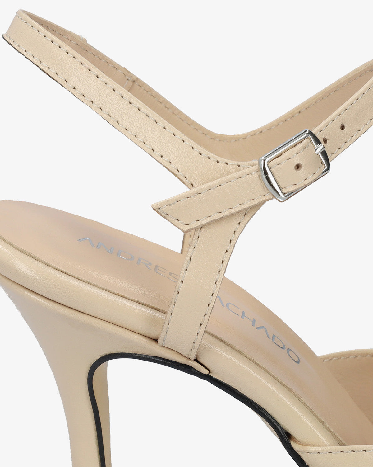 Ivory leather slingback pump