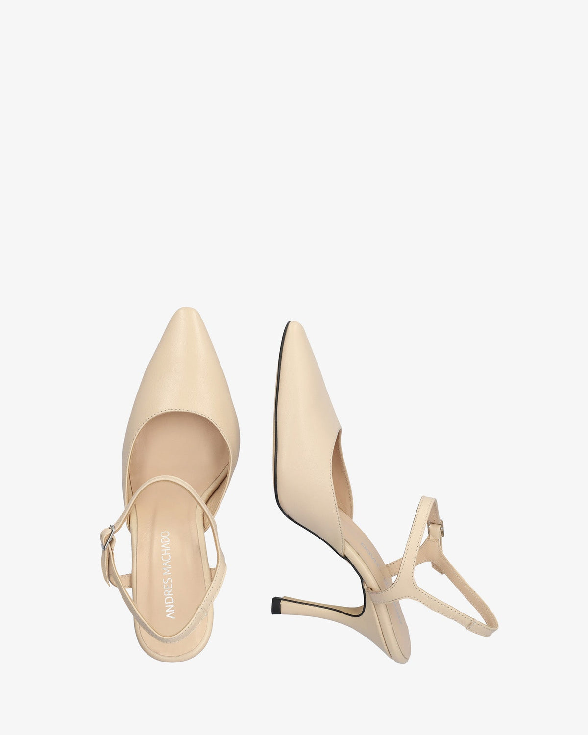 Ivory leather slingback pump
