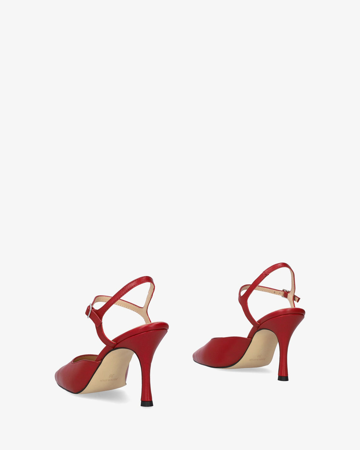Red leather slingback pump