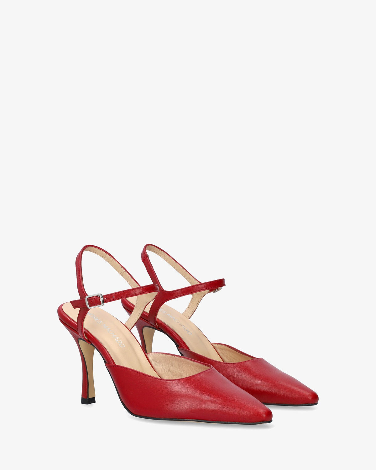 Red leather slingback pump