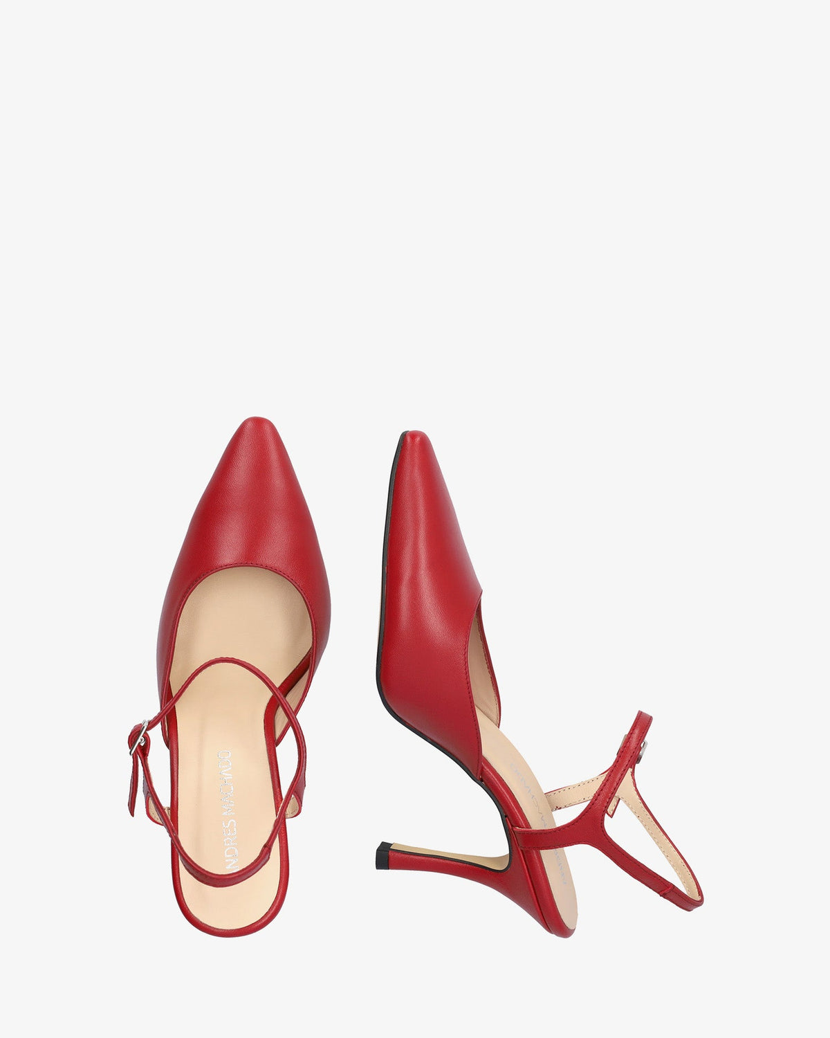 Red leather slingback pump