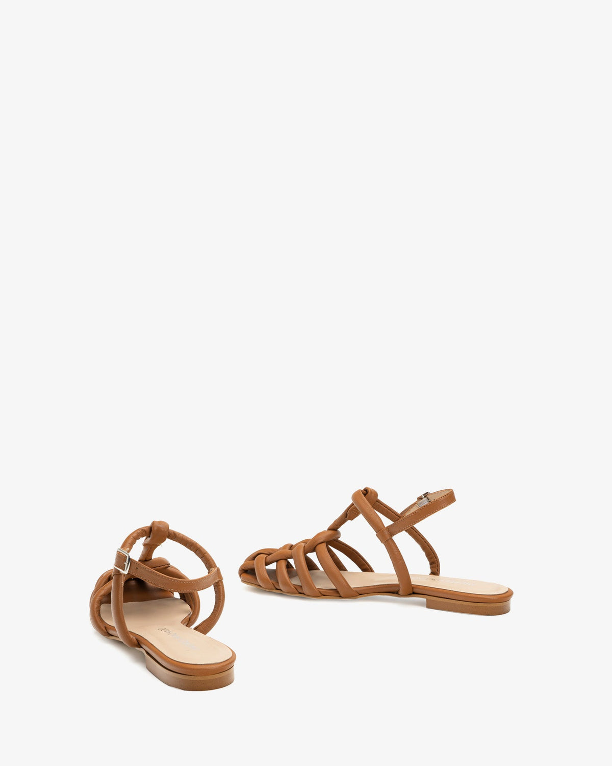 Leather crab sandal in tan color