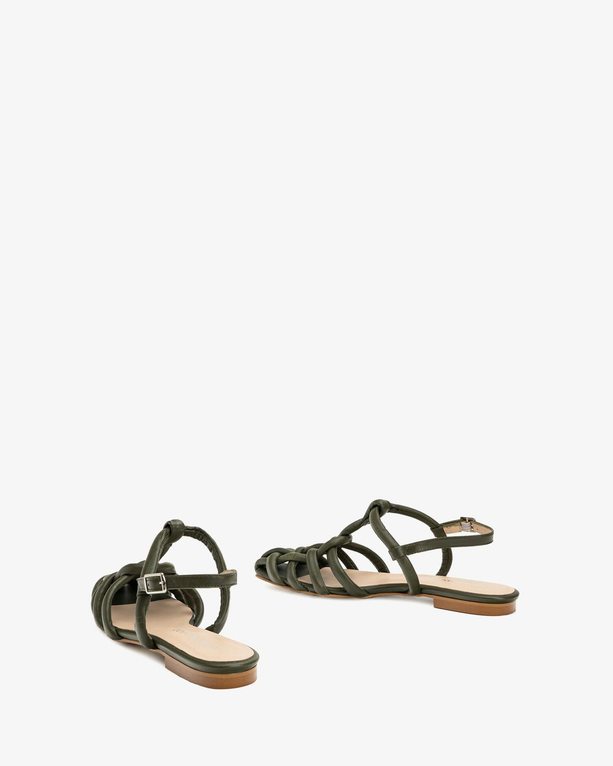 Khaki leather crab sandal