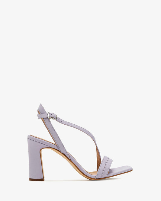 Lilac leather heeled sandal