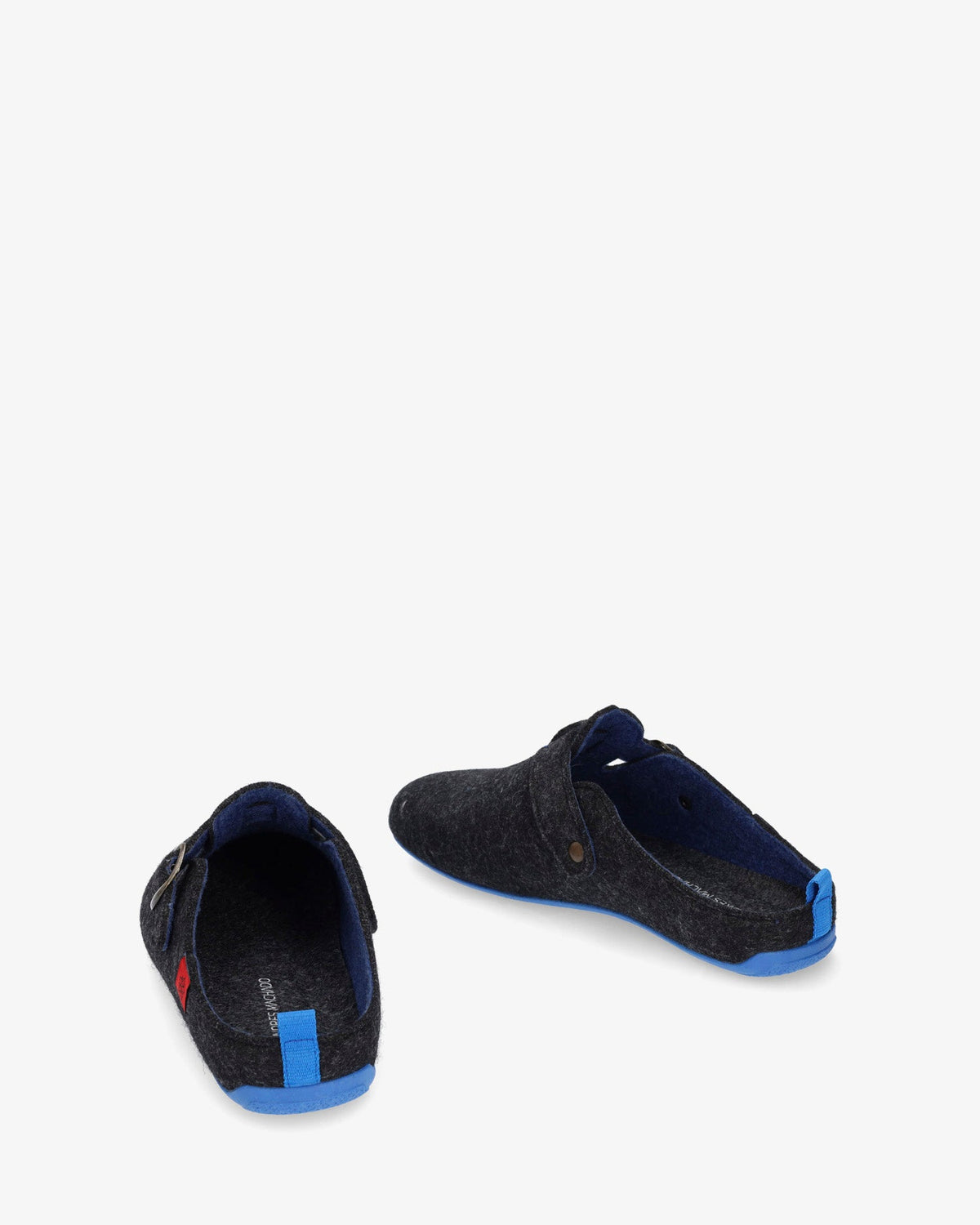 Zapatillas de estar por casa con hebilla unisex y tejido fieltro negro