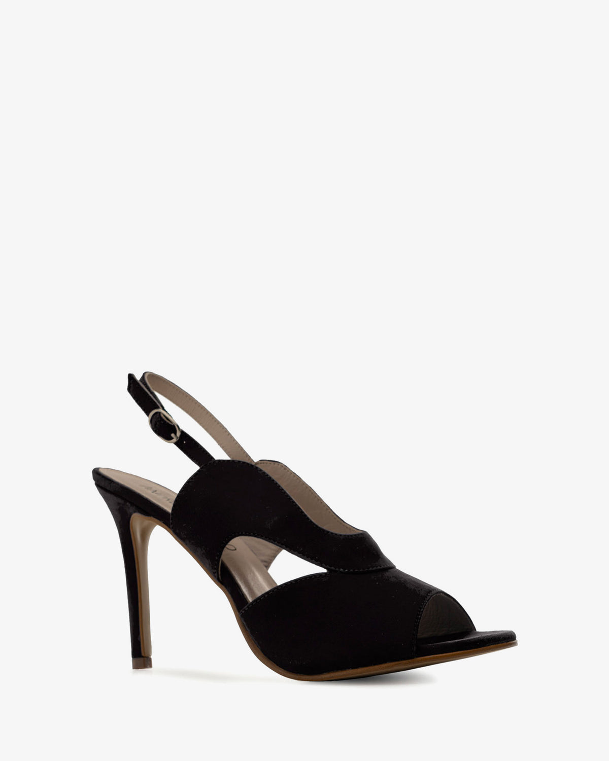 Backless sandals in black suede
