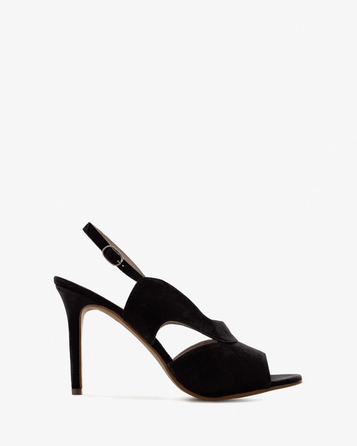 Backless sandals in black suede