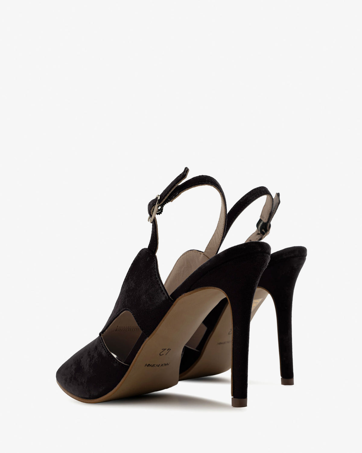 Backless sandals in black suede