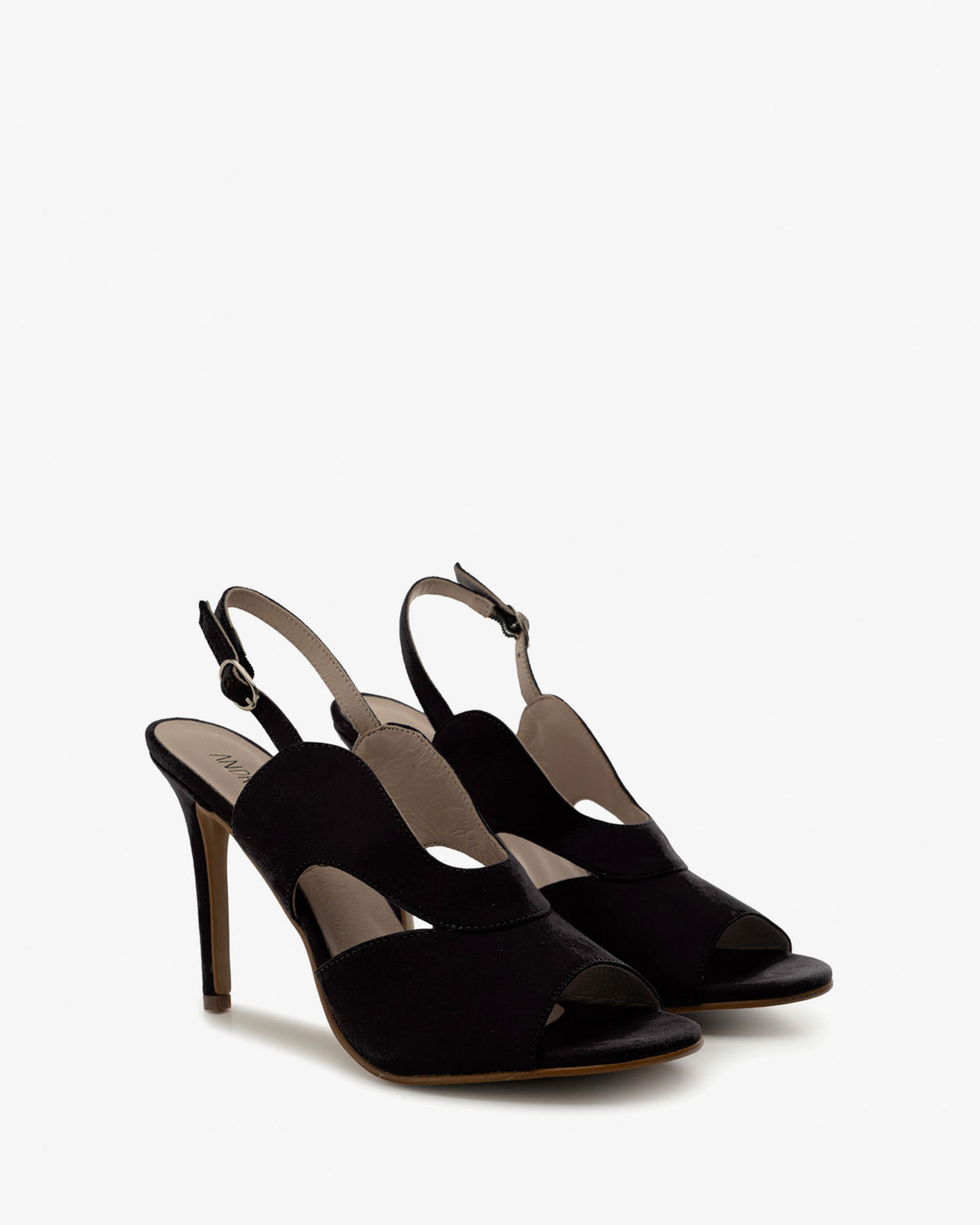 Backless sandals in black suede
