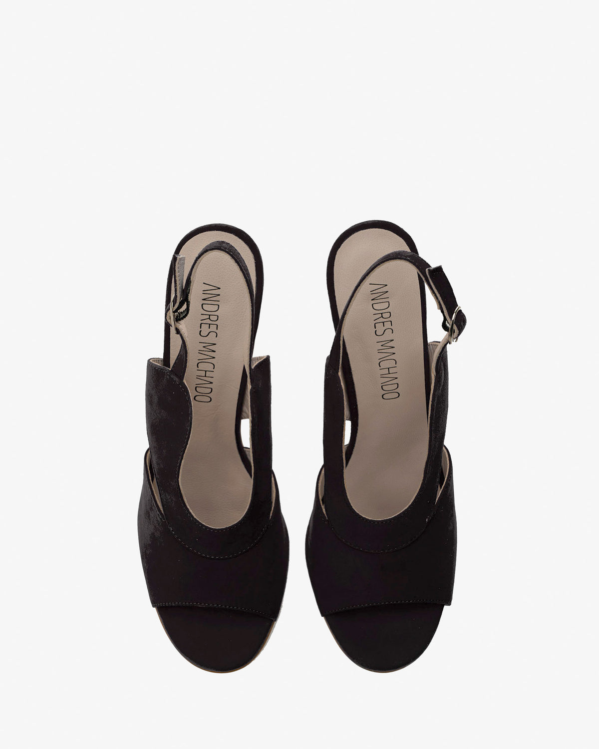 Backless sandals in black suede