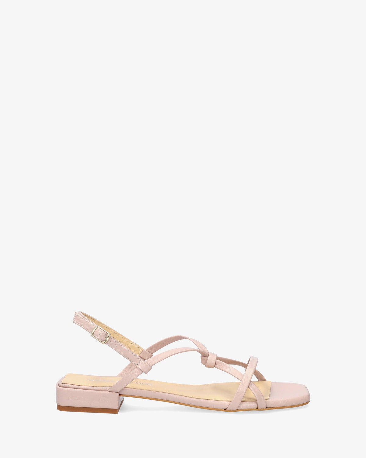 Flat sandal in pale pink  leather