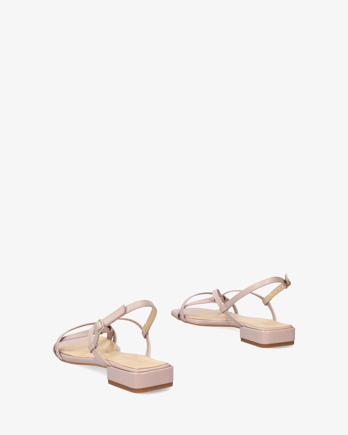 Flat sandal in pale pink  leather