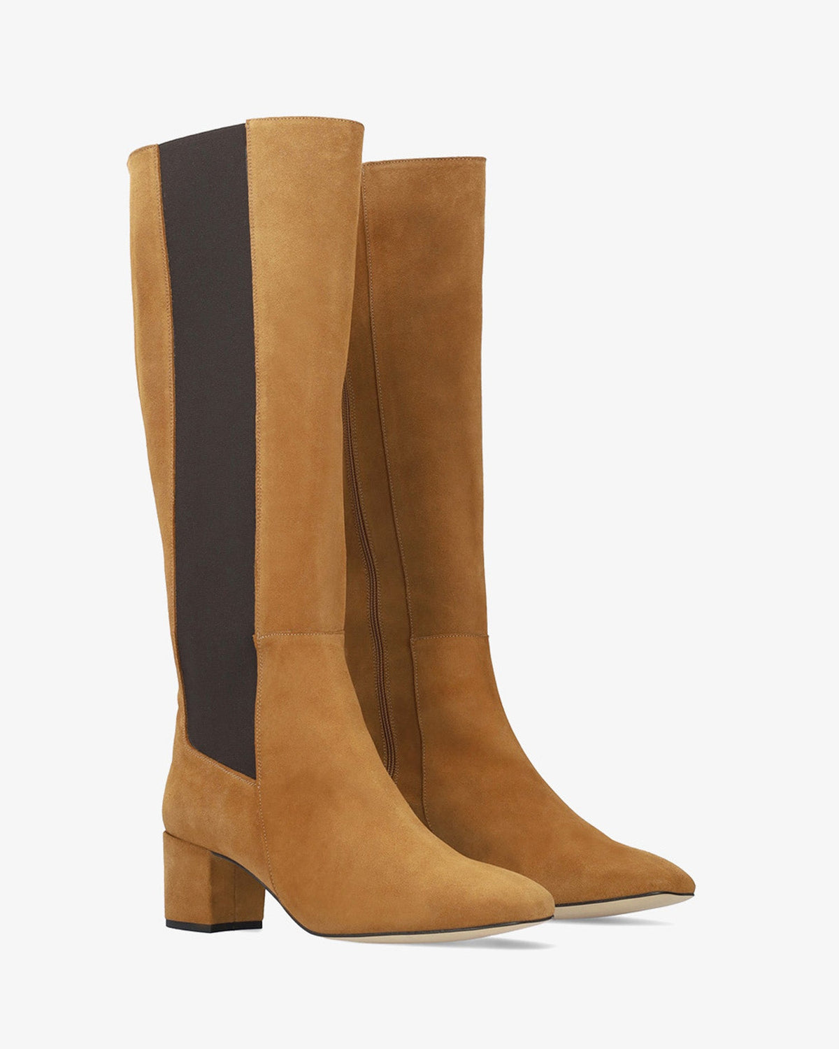 Knee High Leather Boots in Saddle Colour