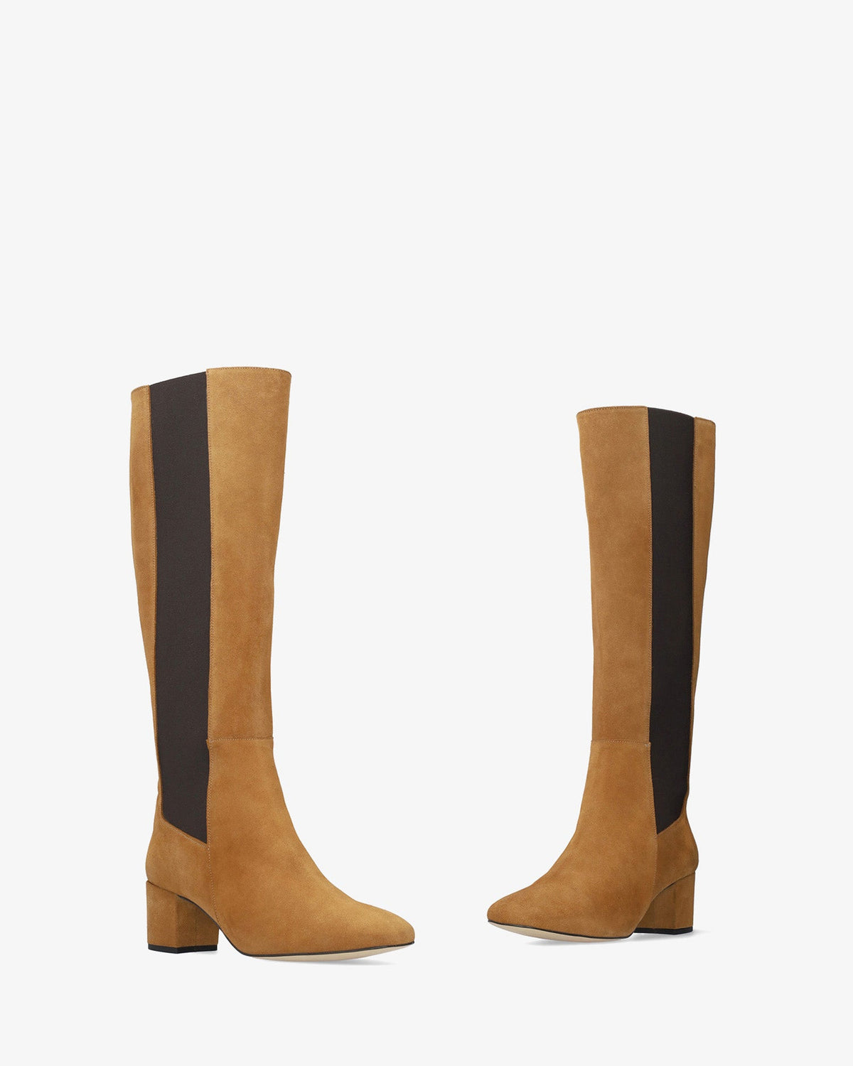 Knee High Leather Boots in Saddle Colour