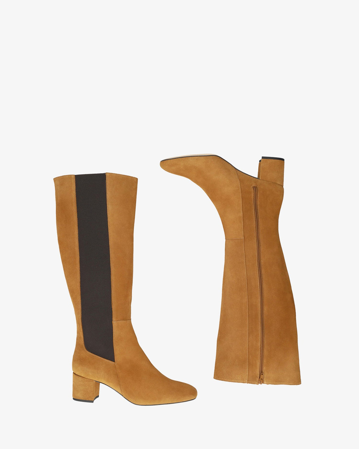 Knee High Leather Boots in Saddle Colour