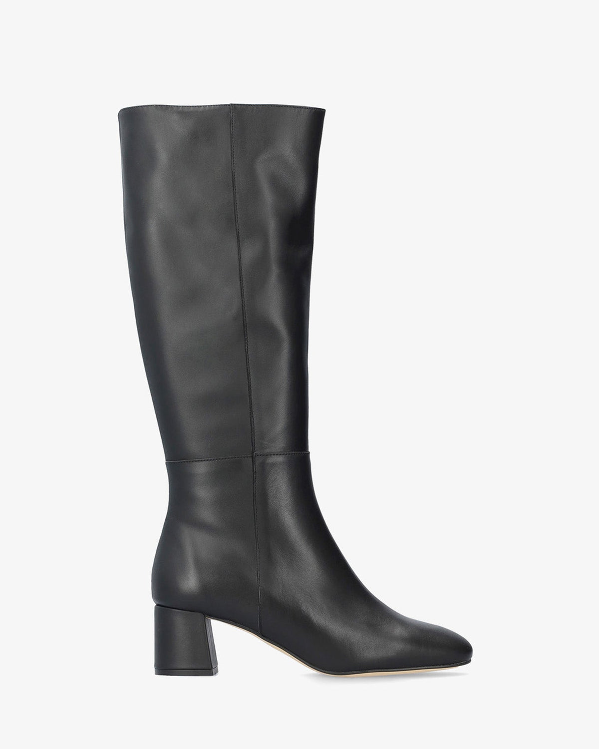 Bota alta en piel negro