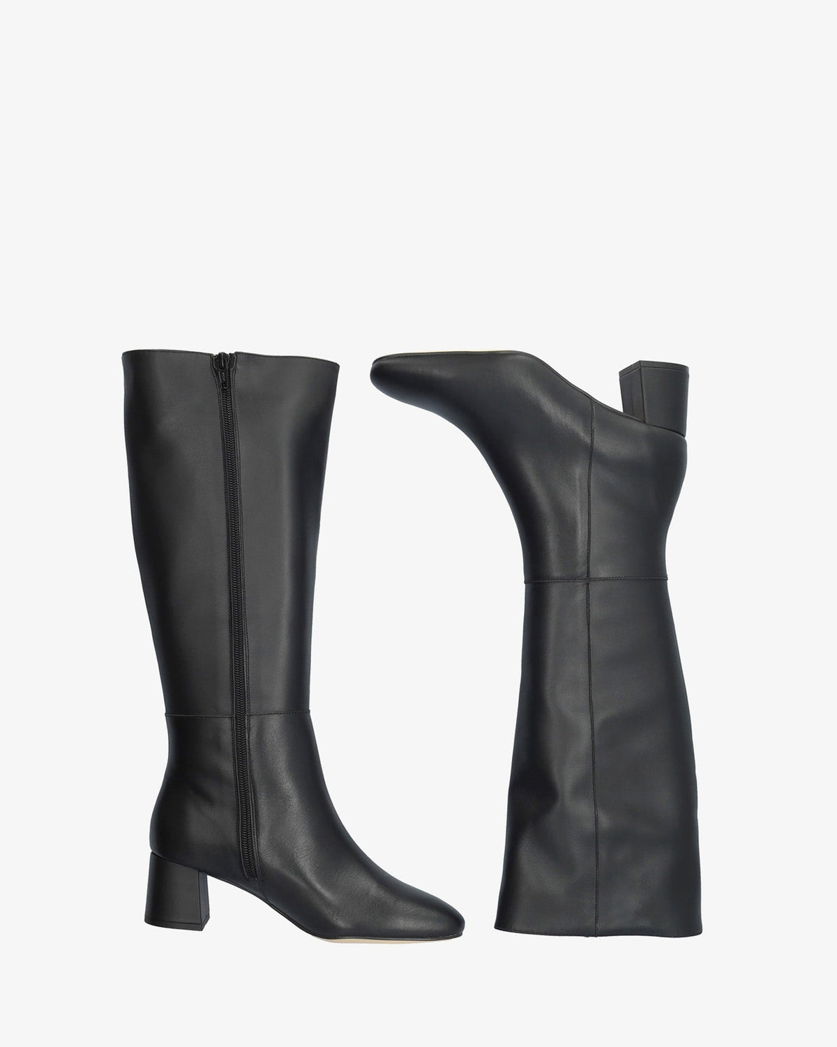 Bota alta en piel negro
